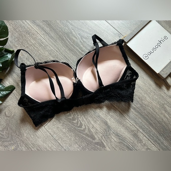 International Intimates Black Lace Underwire Push Up Padded Bra. Size 36C - Picture 6 of 6